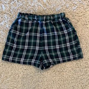 Green Plaid Shorts